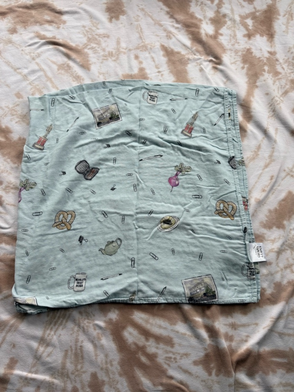 Light Blue Little Crowns and Capes Oversized The Office Swaddle